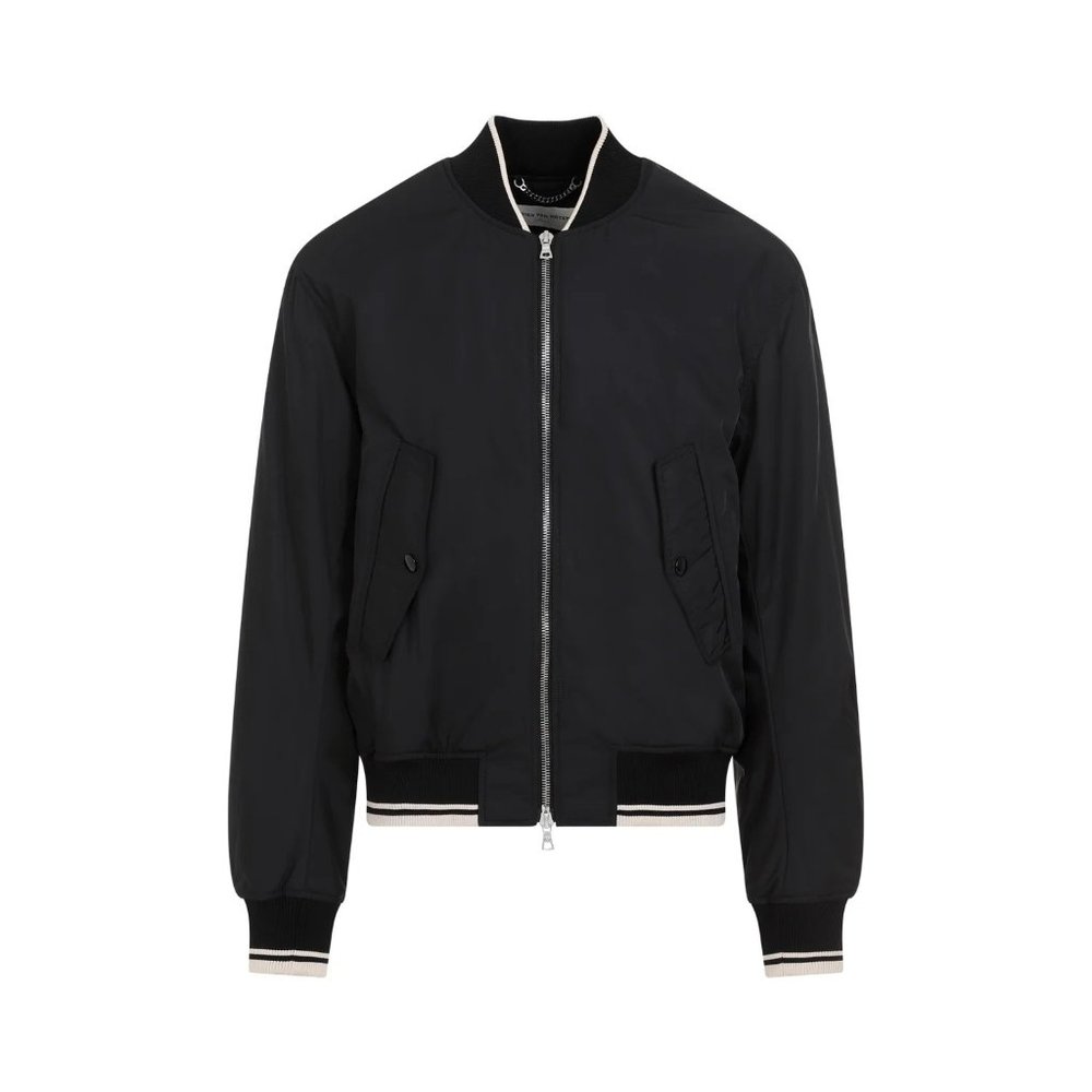 Dries Van Noten Back Zip Bomber Jacket, Black